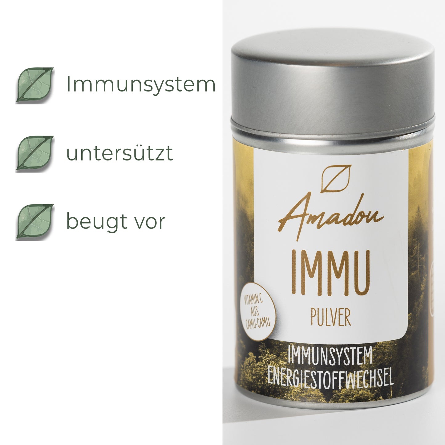 Amadou IMMU Vitalpilz Pulver mit natürlichem Vitamin C