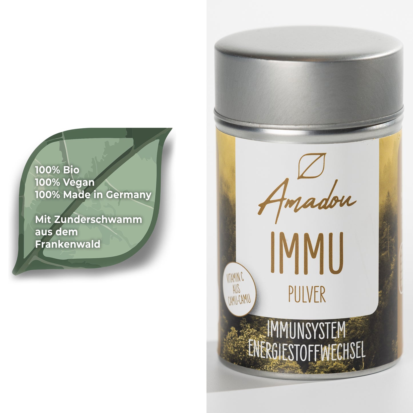 Amadou IMMU Vitalpilz Pulver mit natürlichem Vitamin C